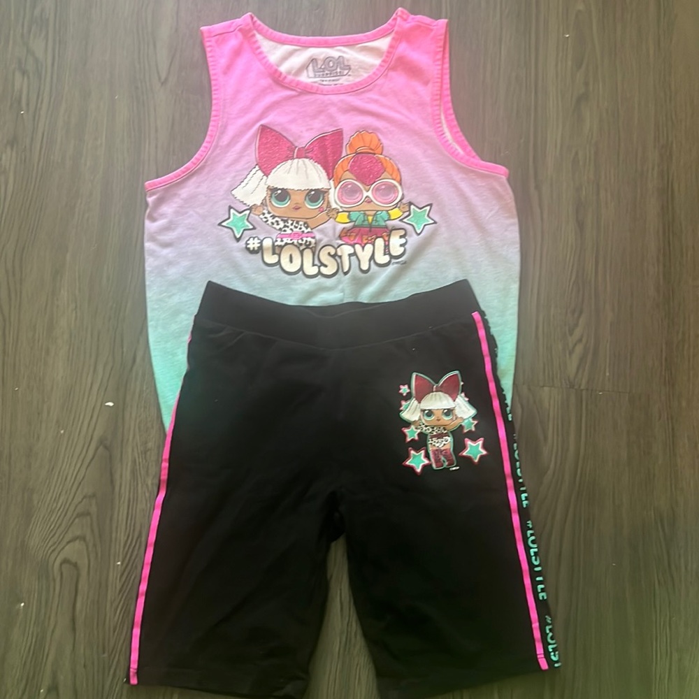 LOL 2 piece set girls size 7-8